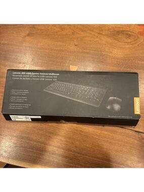 Lenovo Wireless Keyboard & Mouse Bundle, USB, Plug & Play, Black, QWERTY Layout
